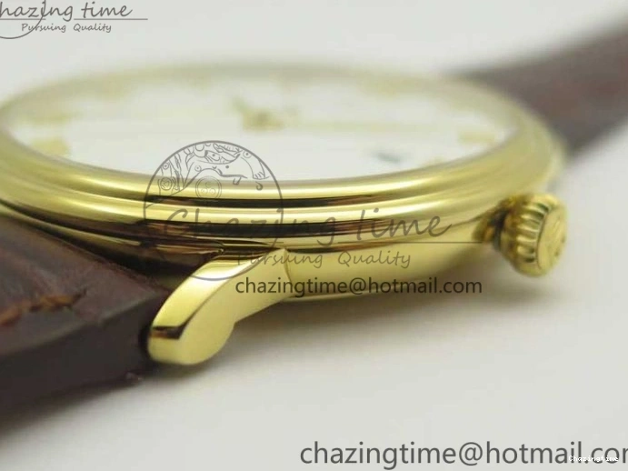 0318 WellDesigned Villeret 6651 YG ZF 1:1 Best Edition White Dial on Brown Leather Strap A 8000